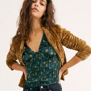 Free People | Isabella Silky Blouse in Jewel Forest